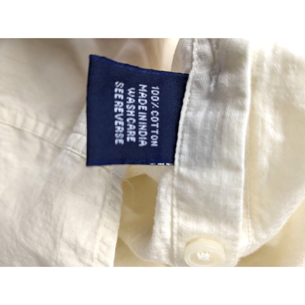 OTTO Men Sz: XL 44cm Trim Fit Short Sleeve Shirt Cream/Ivory Geometric Button Up - Picture 12 of 14